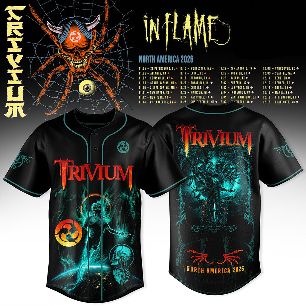 Trivium North America Tour 2026 Baseball Jersey Trivium Merch Present For Band Fans - Merchluma