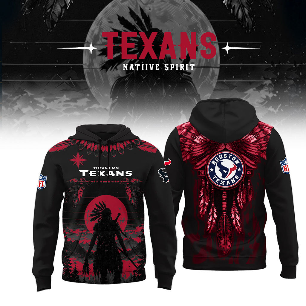 Houston Texans Native Spirit Heritage Hoodie 2026 Houston Texans Merch Football Fan Apparel - Merchluma