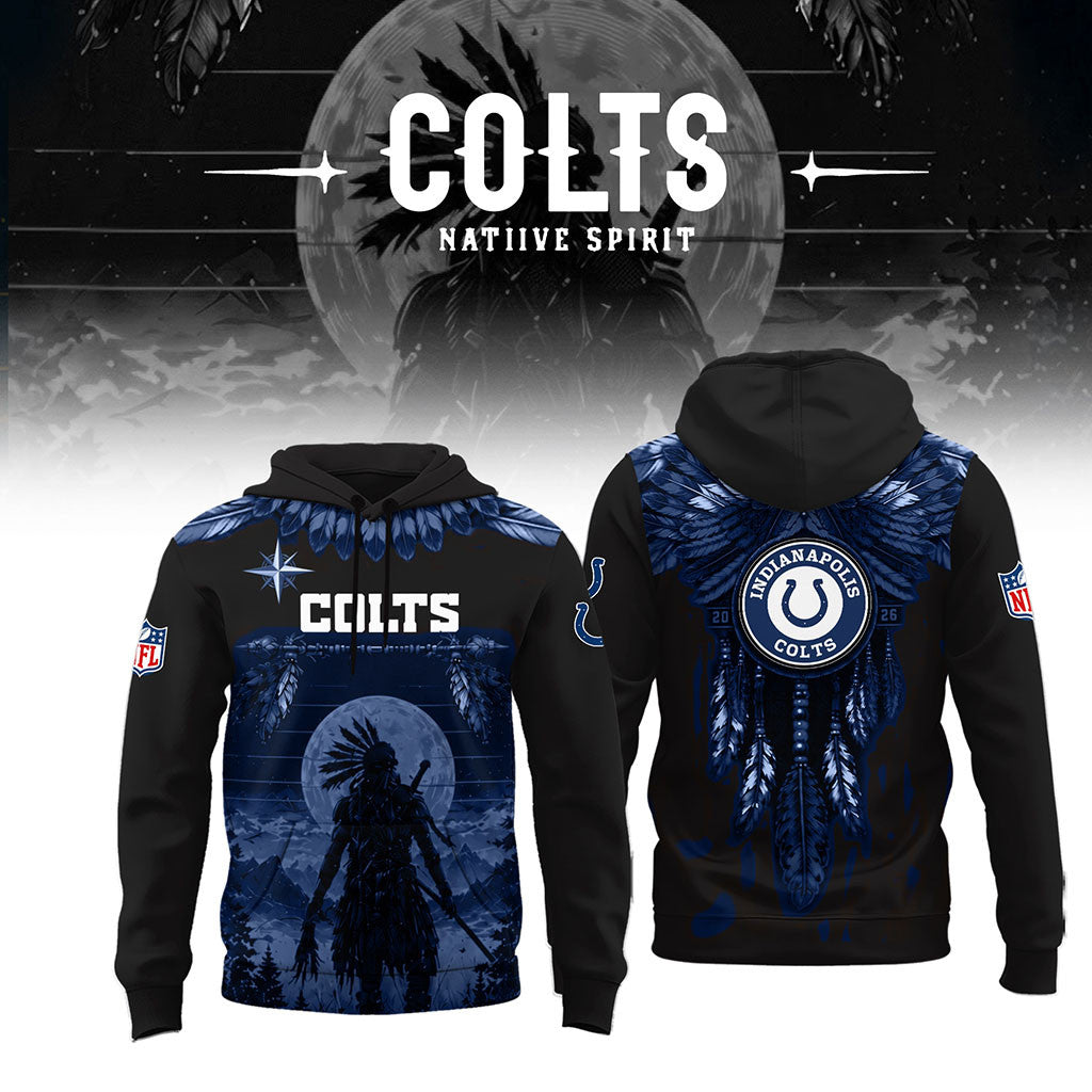 Indianapolis Colts Native Spirit Heritage Hoodie 2026 Colts Merch Football Gifts For Men - Merchluma