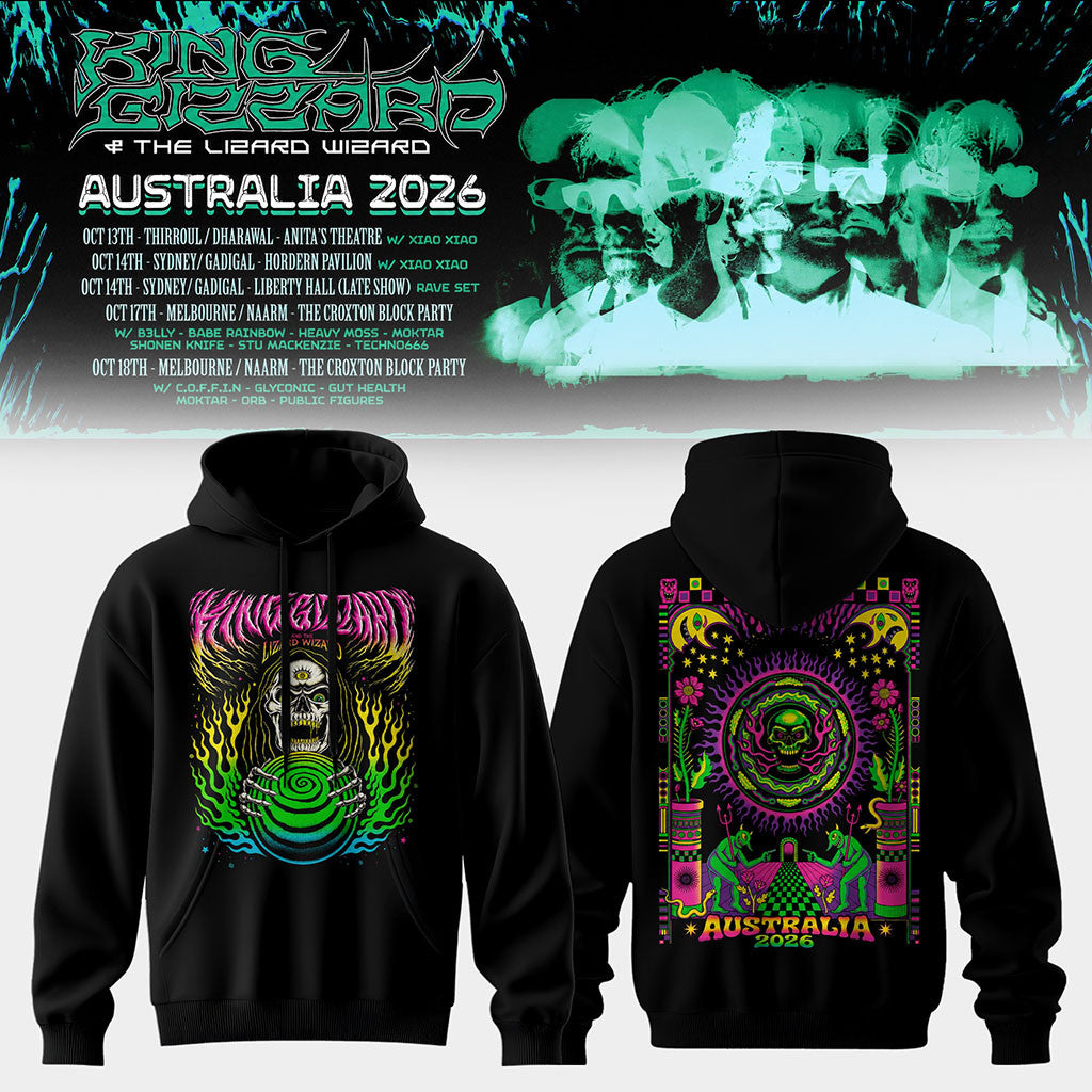 King Gizzard And The Lizard Wizard Merch Australia Tour 2026 Hoodie Present For Music Fans - Merchluma