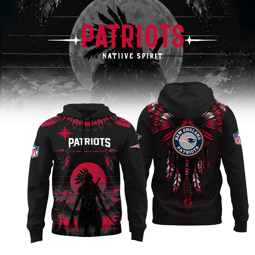 New England Patriots Native Spirit Heritage Hoodie 2026 NE Patriots Merch Gift For Football Fan - Merchluma