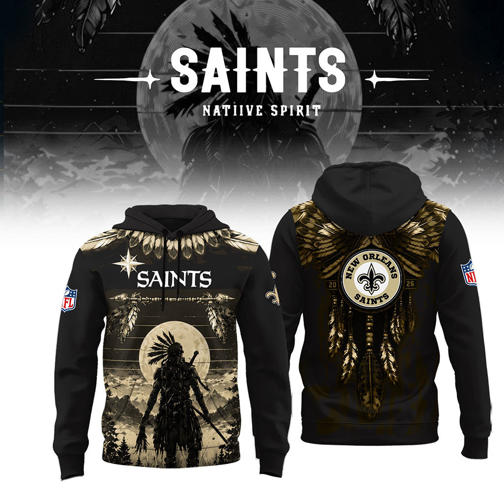New Orleans Saints Native Spirit Heritage Hoodie 2026 NO Saints Merch Present For Football Fans - Merchluma
