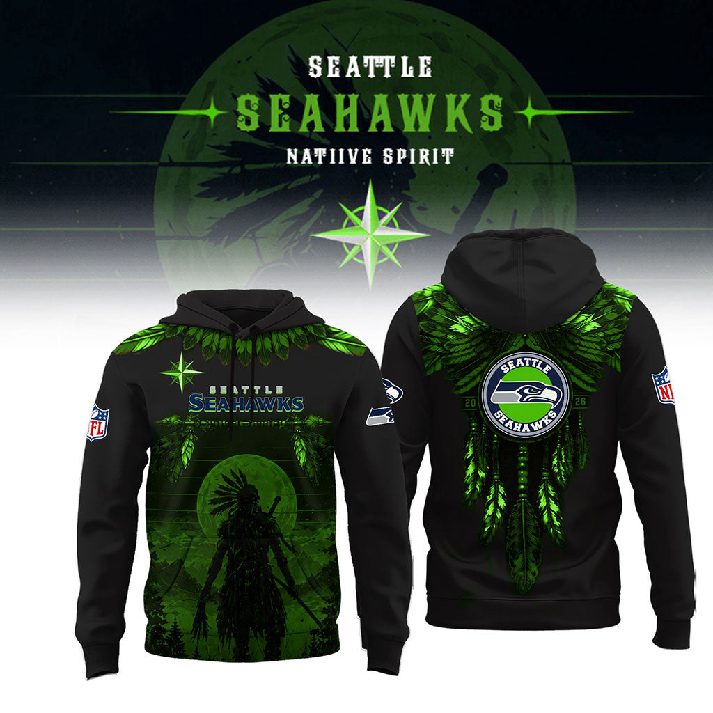 Seattle Seahawks Native Spirit Heritage Hoodie 2026 Seattle Seahawks Merch Football Fan Gifts - Merchluma