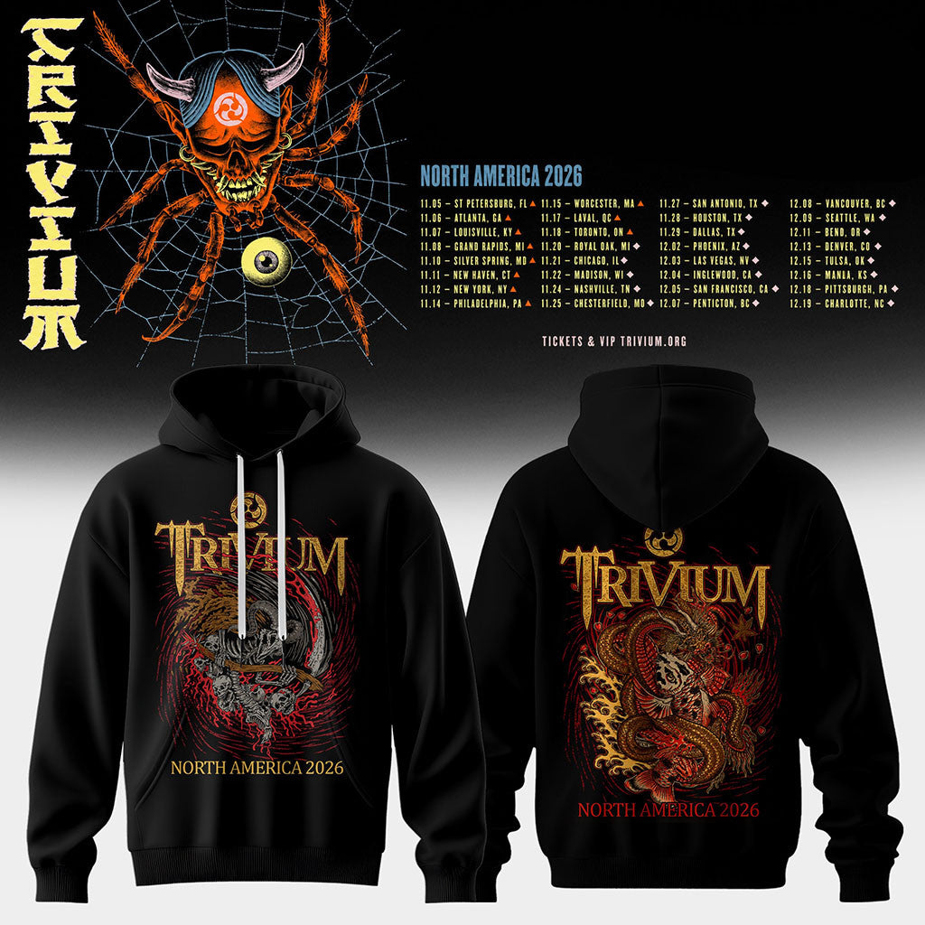 Trivium North America Tour 2026 Hoodie Trivium Merch Gift For Heavy Metal Band Fans - Merchluma