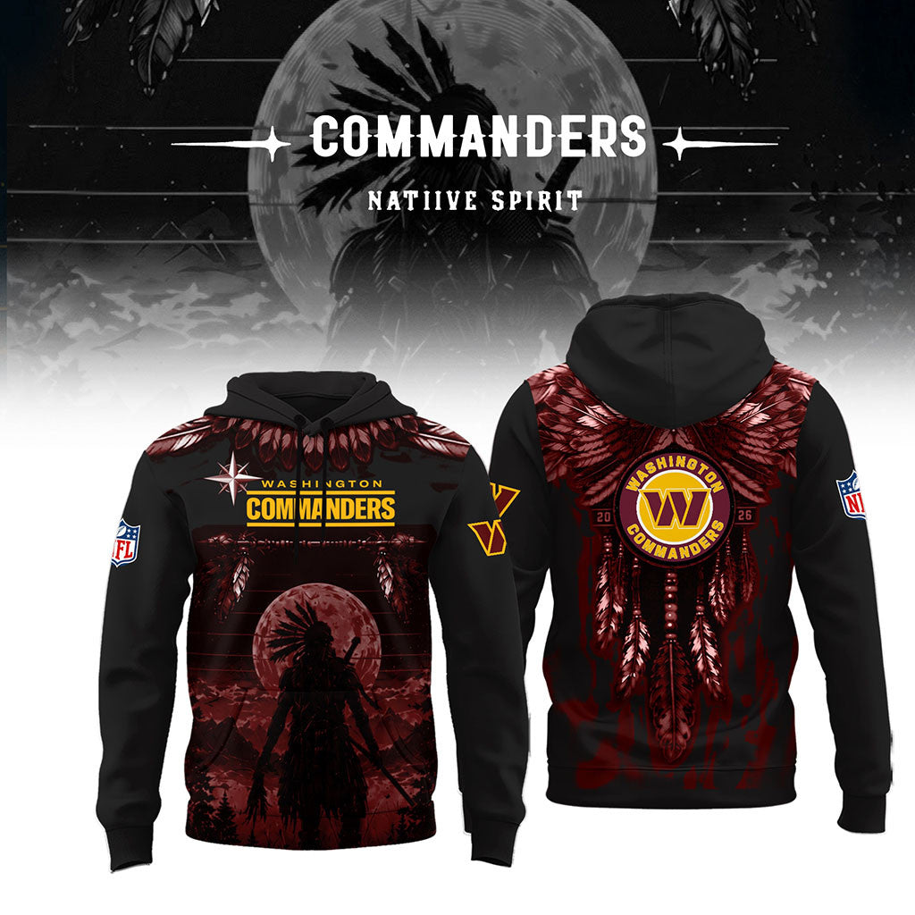 Washington Commanders Native Spirit Heritage Hoodie 2026 Commanders Merch Football Fan Gifts - Merchluma