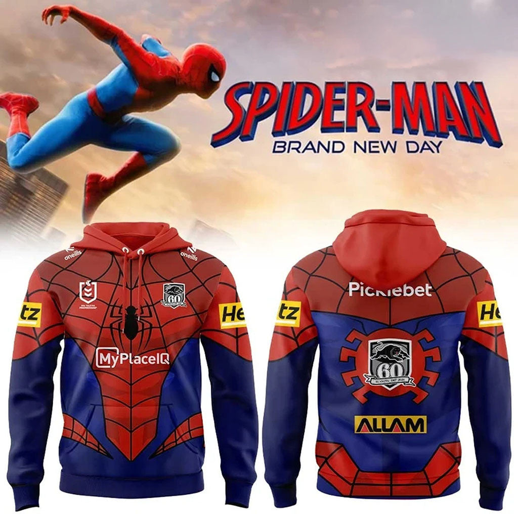 Penrith Panthers X Spider-Man 2026 Brand New Day Hoodie Penrith Panthers Merch Fan Gifts - Merchluma
