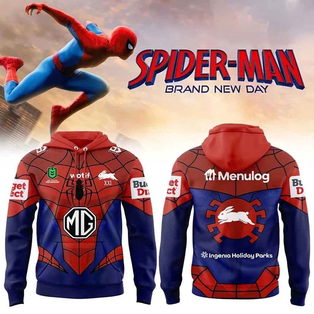 South Sydney Rabbitohs X Spider-Man Brand New Day 2026 Hoodie Rabbitohs Merch Gift For Fans - Merchluma