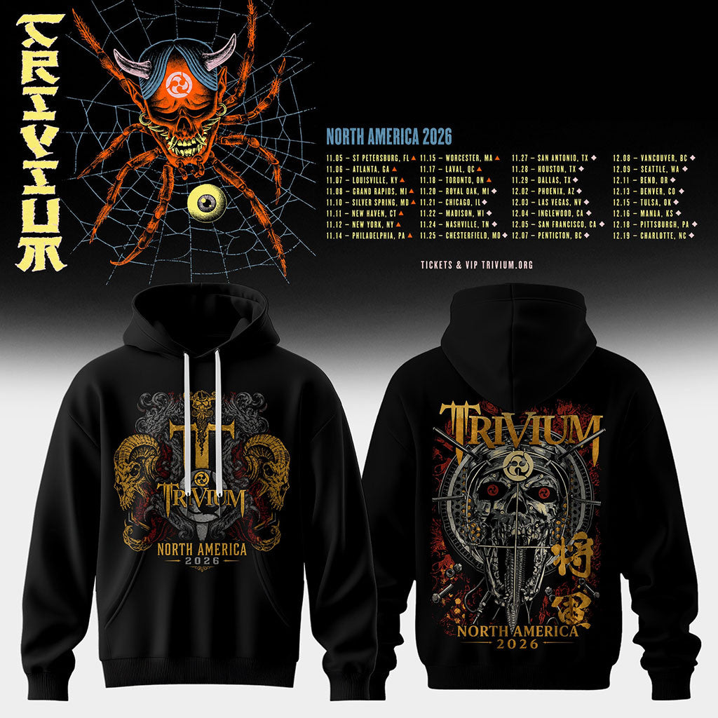 Trivium North America Tour 2026 Hoodie Black Trivium Merch Gifts For Music Enthusiasts - Merchluma