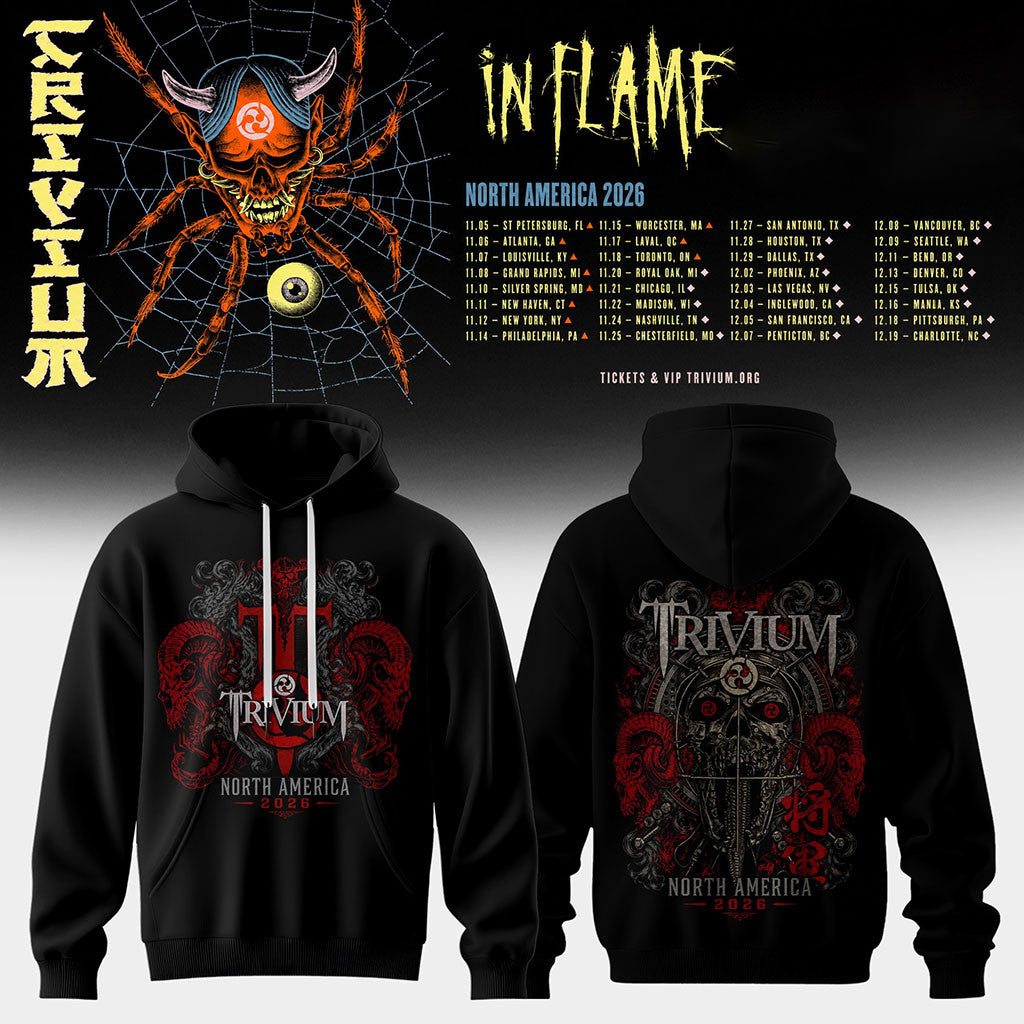 Trivium North America Tour 2026 Hoodie Trivium Merch Presents For Music Lovers - Merchluma