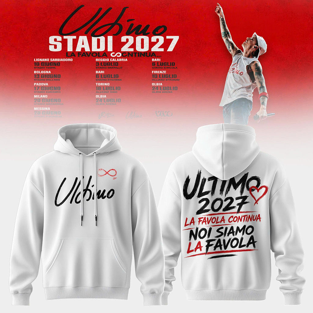 Ultimo Stadi 2027 La Favola Continua Tour Hoodie Ultimo Merch Best Gift For Music Lovers - Merchluma