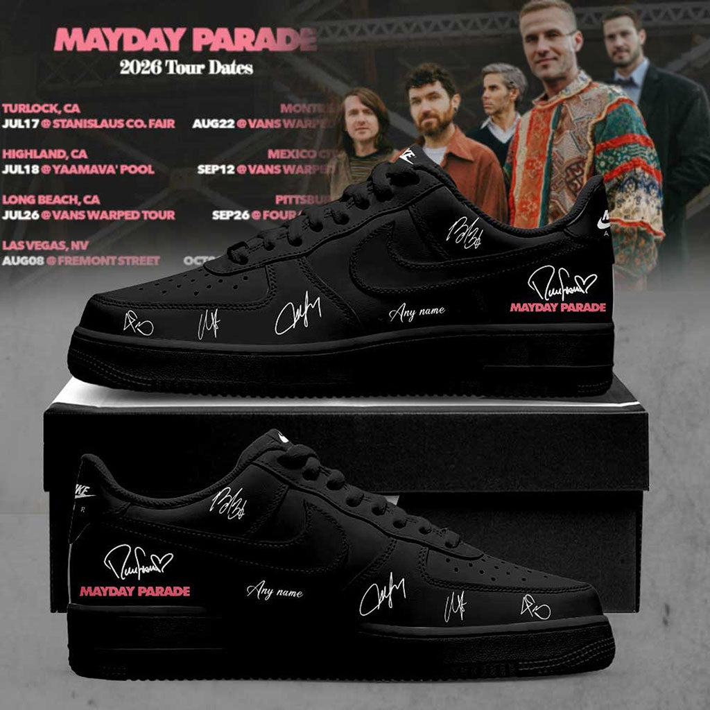 Custom Mayday Parade 2026 Tour Signed Shoes Sneakers Mayday Parade Merch Gift For Rock Fans - Merchluma