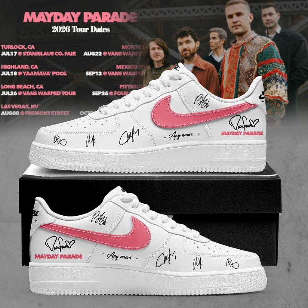 Personalized Mayday Parade 2026 Tour Dates Sneakers Mayday Parade Merch Gift For Rock Fans - Merchluma