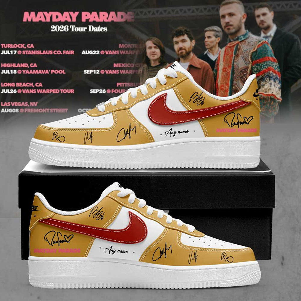 Personalized Mayday Parade 2026 Tour Dates Sneakers Mayday Parade Merch Present For Rock Lover - Merchluma