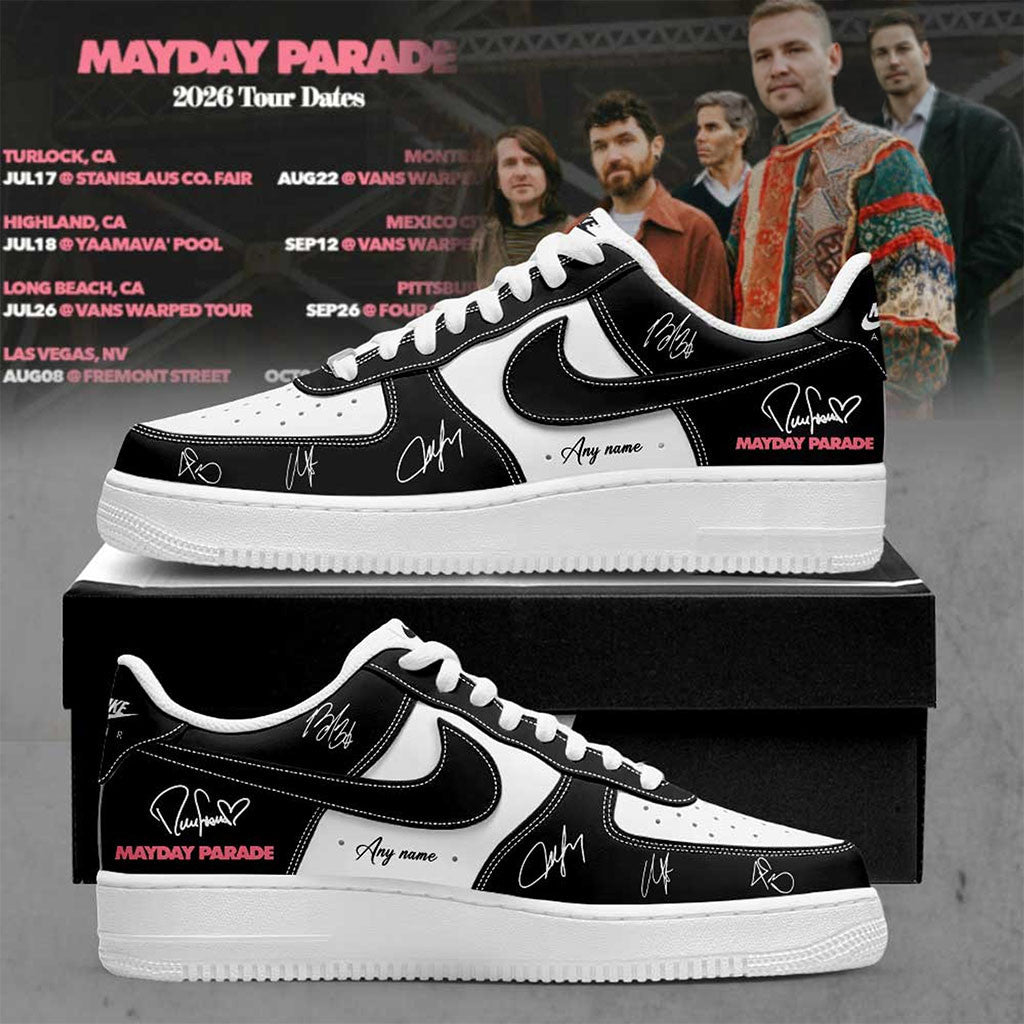 Personalized Mayday Parade Merch 2026 Tour Dates Signed Sneakers Gift For Rock Band Fans - Merchluma