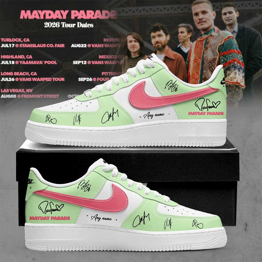 Personalized Mayday Parade Merch 2026 Tour Dates Signed Sneakers Gift Ideas For Rock Lovers - Merchluma