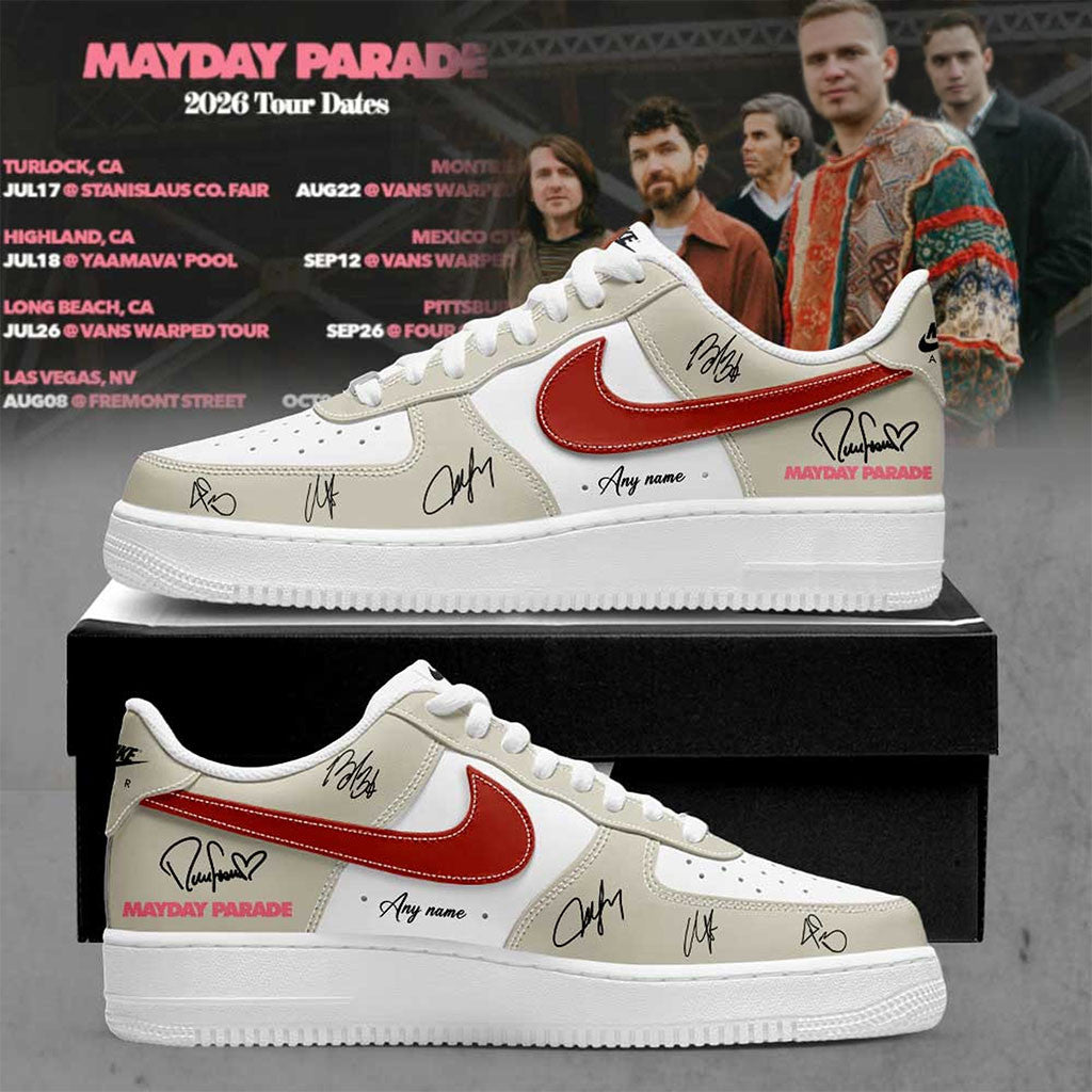 Personalized Mayday Parade Merch 2026 Tour Dates Signed Sneakers Gifts For Rock Band Lovers - Merchluma