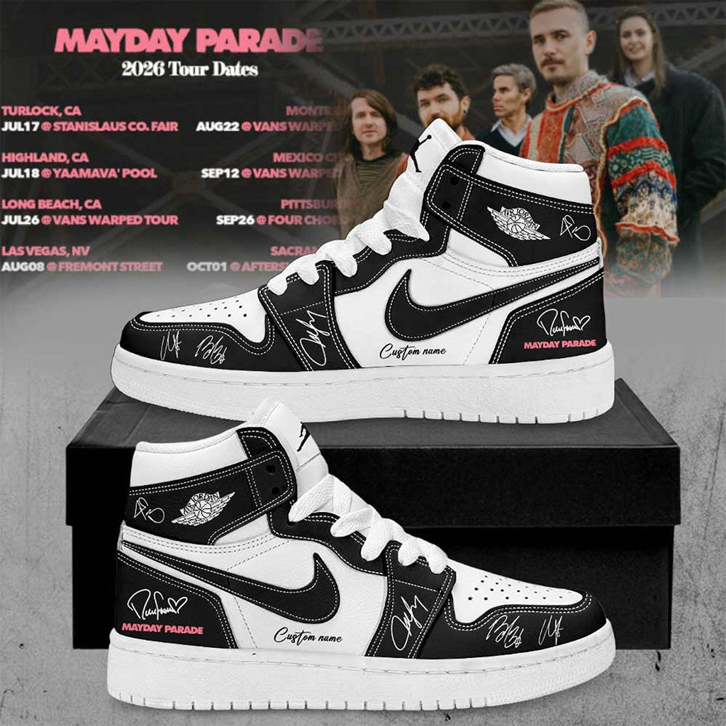 Customize Mayday Parade Merch 2026 Tour Dates Sneakers Rock Fan Gear Gift For Brothers - Merchluma