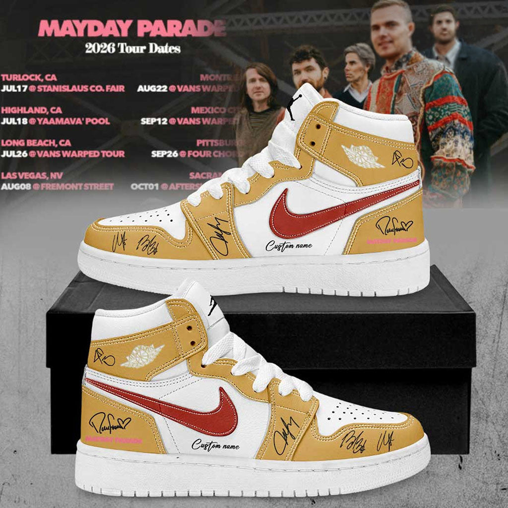 Personalized Mayday Parade 2026 Tour Dates Shoes Sneakers Mayday Parade Merch Rock Fan Gifts - Merchluma