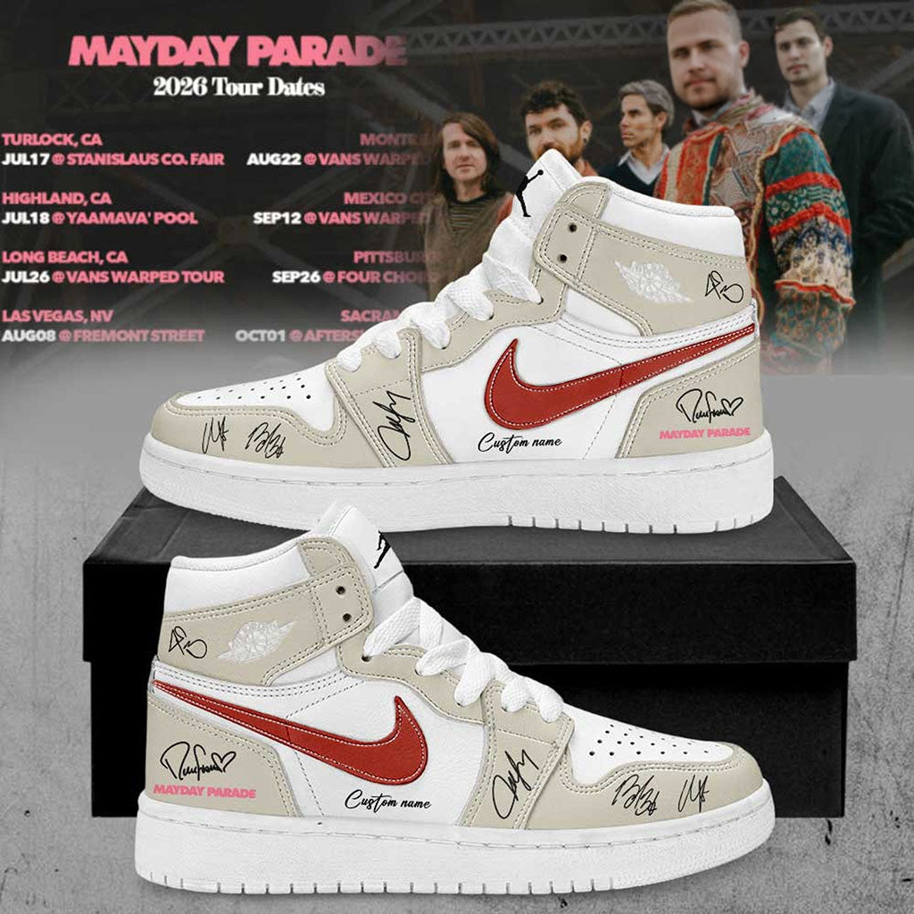 Personalized Mayday Parade Merch 2026 Tour Dates Sneakers Gift Ideas For Rock Music Lovers - Merchluma
