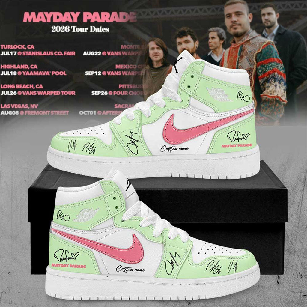 Personalized Mayday Parade Merch 2026 Tour Dates Sneakers Rock Fan Gear Gift for Him - Merchluma