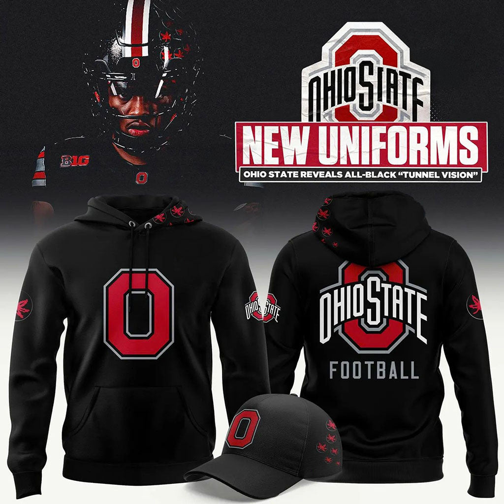 Ohio State Buckeyes Football Blackout Hoodie 2026 Buckeyes Merch Present For Football Lovers - Merchluma