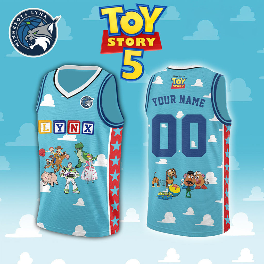 Personalized Minnesota Lynx X Toy Story 5 Basketball Jersey MN Lynx Merch Gift For Fans - Merchluma