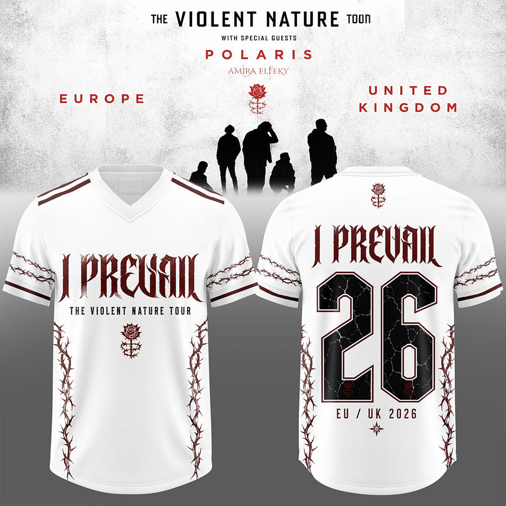 I Prevail The Violent Nature Tour 2026 Football Jersey I Prevail Merch Gift For Rock Fans - Merchluma