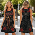 Aerosmith Steven Tyler Rose Sleeveless Dress Aerosmith Merch Music Lover Gifts For Her - Merchluma