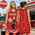 Coca-Cola Vintage Logo Red Sleeveless Women Dress Best Birthday Gift For Sisters - Merchluma