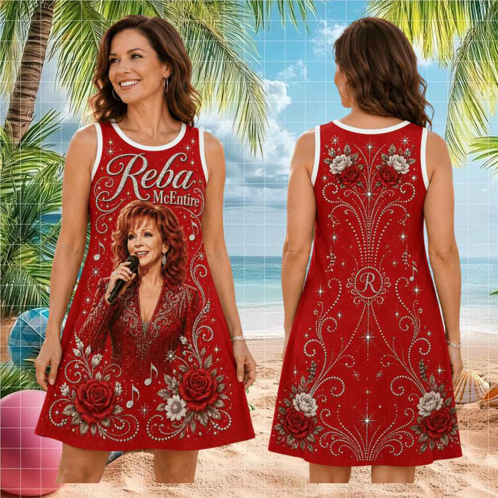 Reba McEntire Country Music Tour Vintage Sleeveless Dress 2026 Reba McEntire Merch Women's - Merchluma