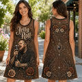 Jelly Roll Floral Vintage Brown Sleeveless Dress 2026 Jelly Roll Merch Gifts For Music Lovers - Merchluma