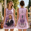 Barry Manilow Purple Floral Sleeveless Dress 2026 Barry Manilow Merch Best Gift For Mom - Merchluma