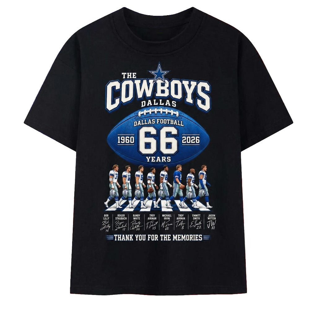 Dallas Cowboys 66th Anniversary 1960 2026 Signatures Football Dallas Cowboys Merch For Fans - Merchluma