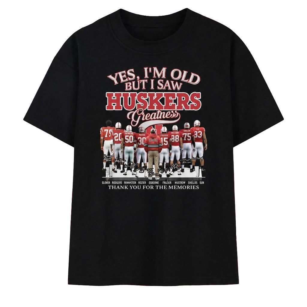 Nebraska Huskers Greatness Signatures Shirt Football Apparel Nebraska Huskers Fans Gifts - Merchluma
