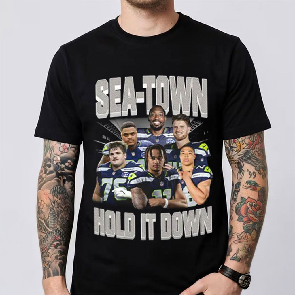 Seattle Seahawks Merch Sea Town Hold It Down Shirt Seahawks Meme Shirt Gifts For Fans - Merchluma