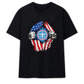 Tennessee Titans American Flag Ripped Chest Shirt Tennessee Titans Merch Gifts For Patriots - Merchluma