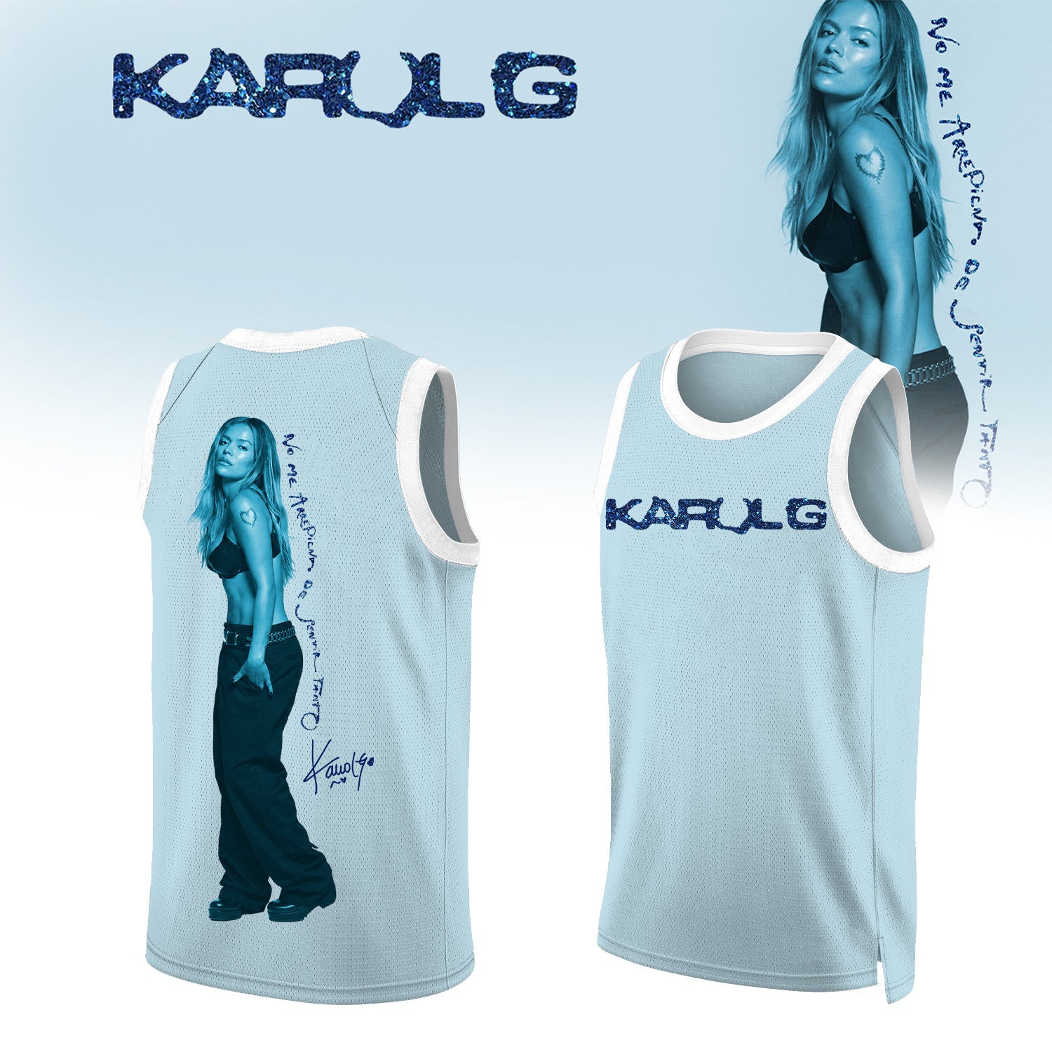 Karol G Merch No Me Arrepiento De Sentir Tanto Signed Basketball Jersey Gifts For Karol G Fans - Merchluma