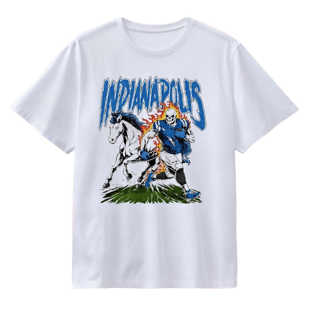 Indianapolis Football Skull And Horse Sports 2026 Shirt Indianapolis Colts Merch Football Gifts - Merchluma