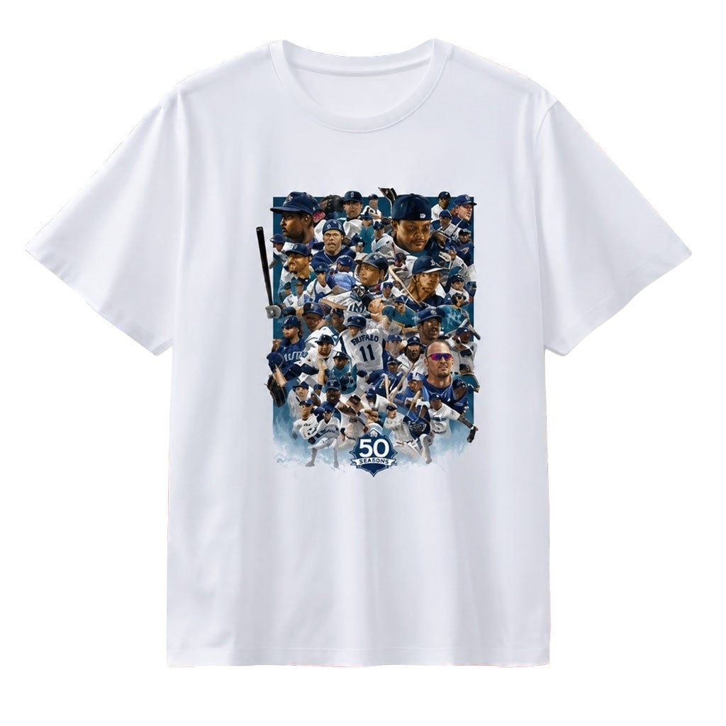 Seattle Mariners 50 Seasons Collage Shirt Mariners Legends Graphic Shirt Baseball Gifts - Merchluma