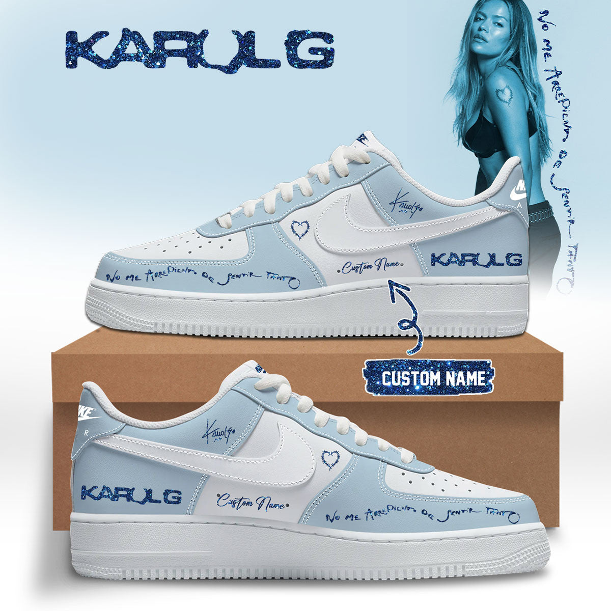 Personalized Karol G No Me Arrepiento De Sentir Tanto AF1 Karol G Custom Shoes For Fans - Merchluma