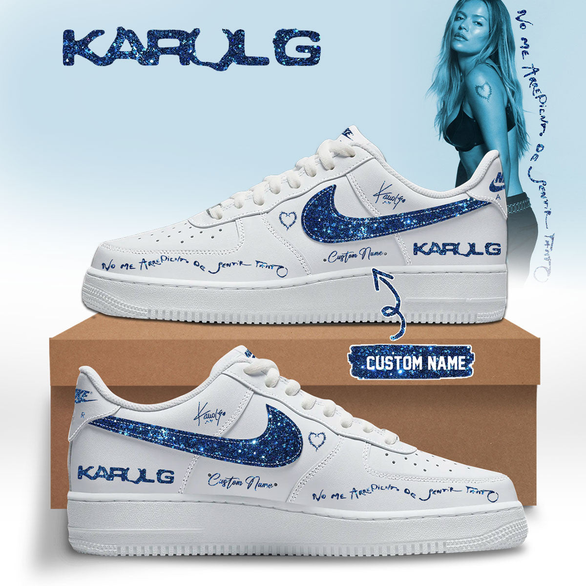 Personalized Karol G No Me Arrepiento De Sentir Tanto Signed Shoes Karol G Custom AF1 - Merchluma