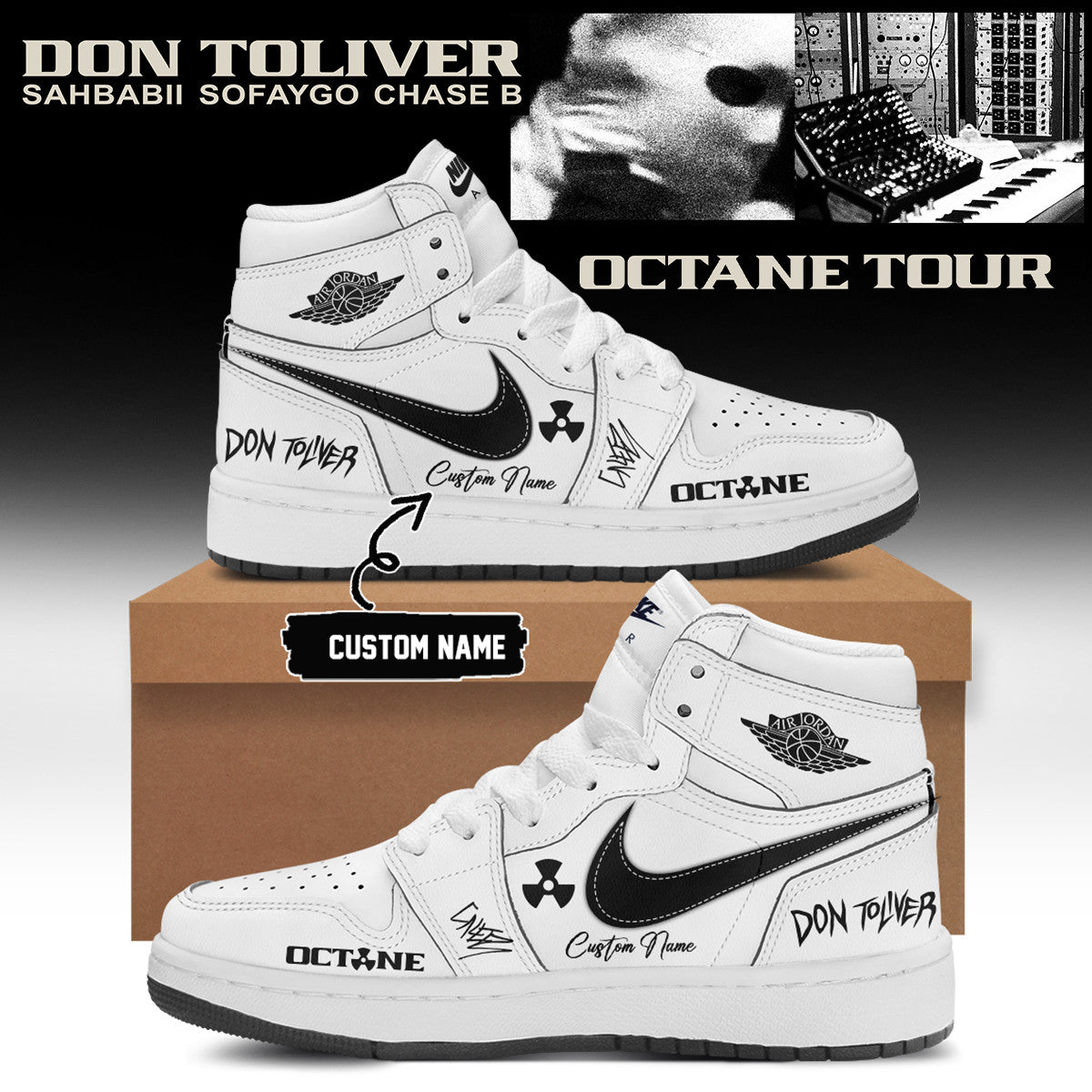 Personalized Don Toliver Octane Tour Signed Shoes Custom Hip Hop Shoes Don Toliver Fans Gifts - Merchluma