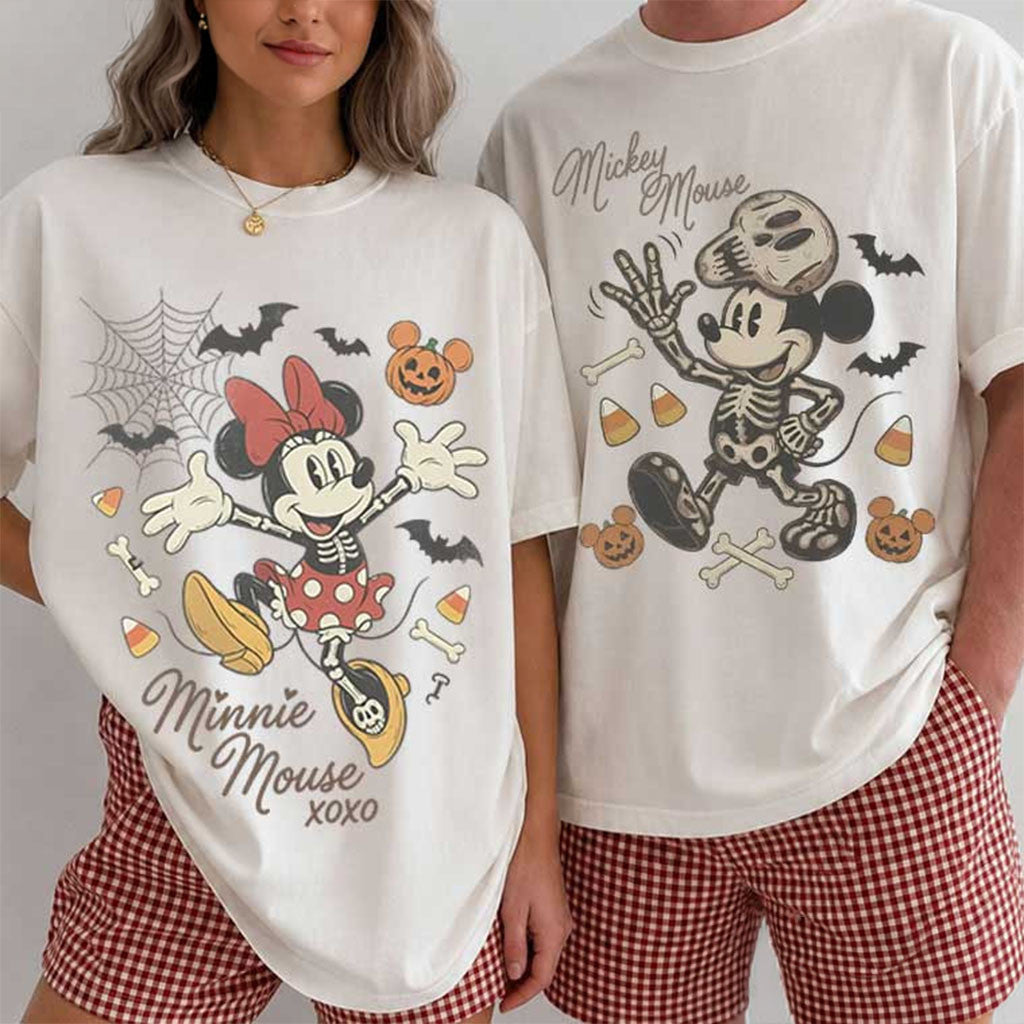 Mickey Minnie Spooky Season Halloween Matching Couple Shirts Halloween Apparel Gifts - Merchluma