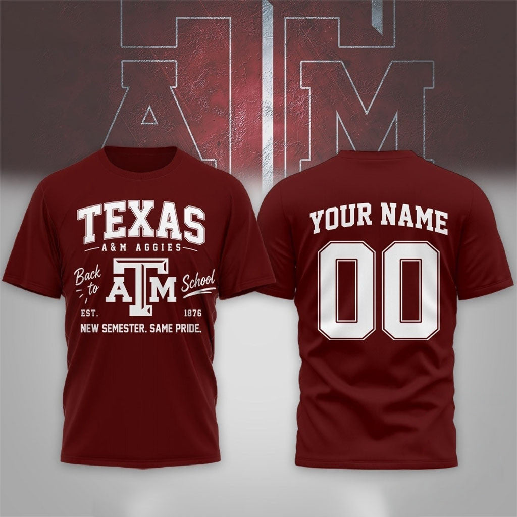 Personalized Texas AnM Aggies Merch NCAA Campus Pride Back To School 2026 Shirt For Fans - Merchluma