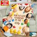 Personalized Peanuts X Autism Awareness Blanket Peanuts You've Got A Friend Blanket Gifts Ideas - Merchluma