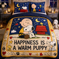 Peanuts Classic Cartoon Friends Quilt Bedding Set Happiness Is A Warm Puppy Bedding Set - Merchluma