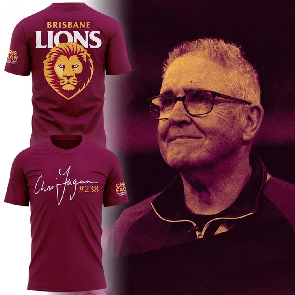 Brisbane Lions Chris Fagan Milestone Signature 2026 Shirt Chris Fagan Memorial T Shirts - Merchluma