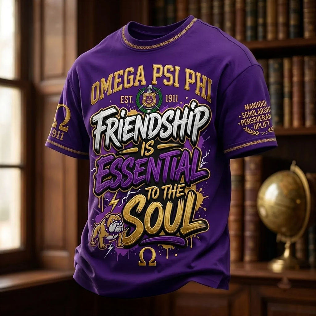 Omega Psi Phi Distressed Purple Shirt Friendship Is Essential Tee Shirt Gifts For Boyfriend - Merchluma
