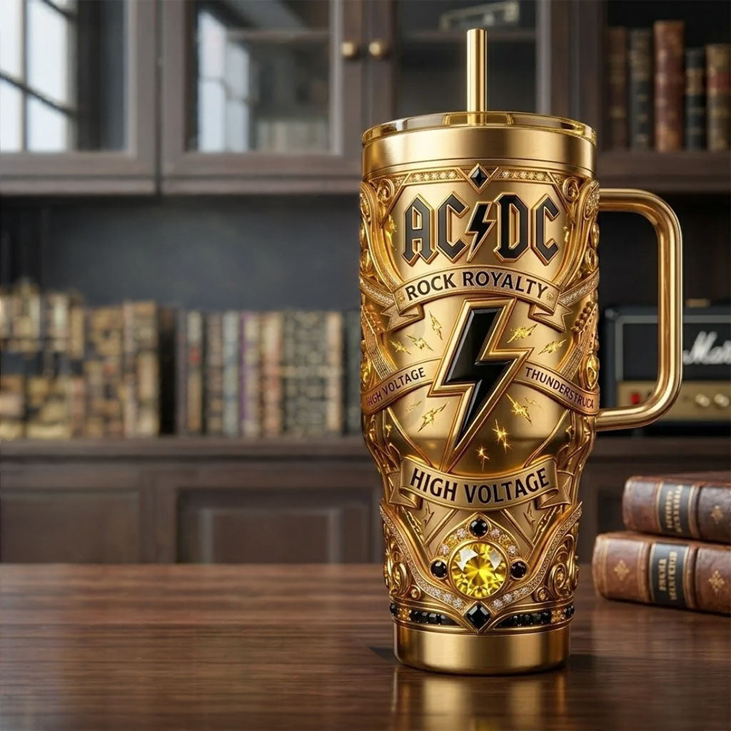 ACDC High Voltage Rock Royalty Tumbler ACDC Tumbler Gifts For Rock N Roll Lovers - Merchluma