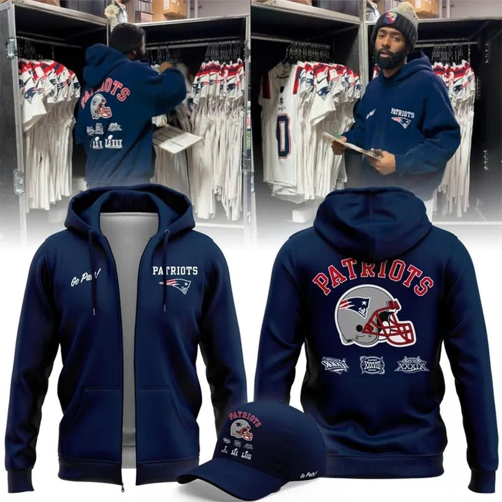 New England Patriots 2026 Football New Uniform Zip Hoodie Patriots Game Day Attire Gifts - Merchluma